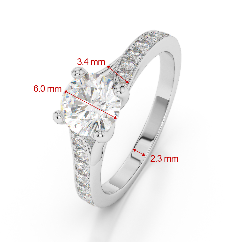 Gold / Platinum Round Cut Garnet and Diamond Engagement Ring AGDR-2012