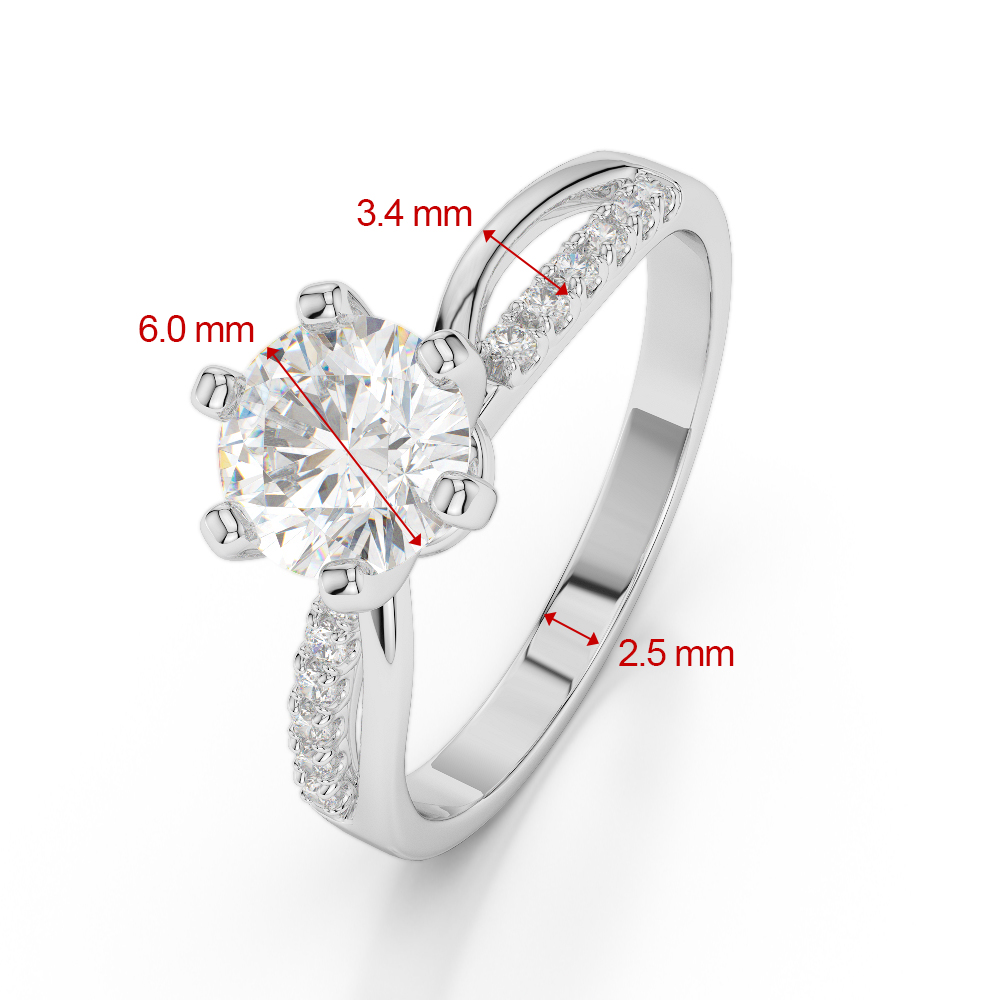 Gold / Platinum Round Cut Tanzanite and Diamond Engagement Ring AGDR-2022