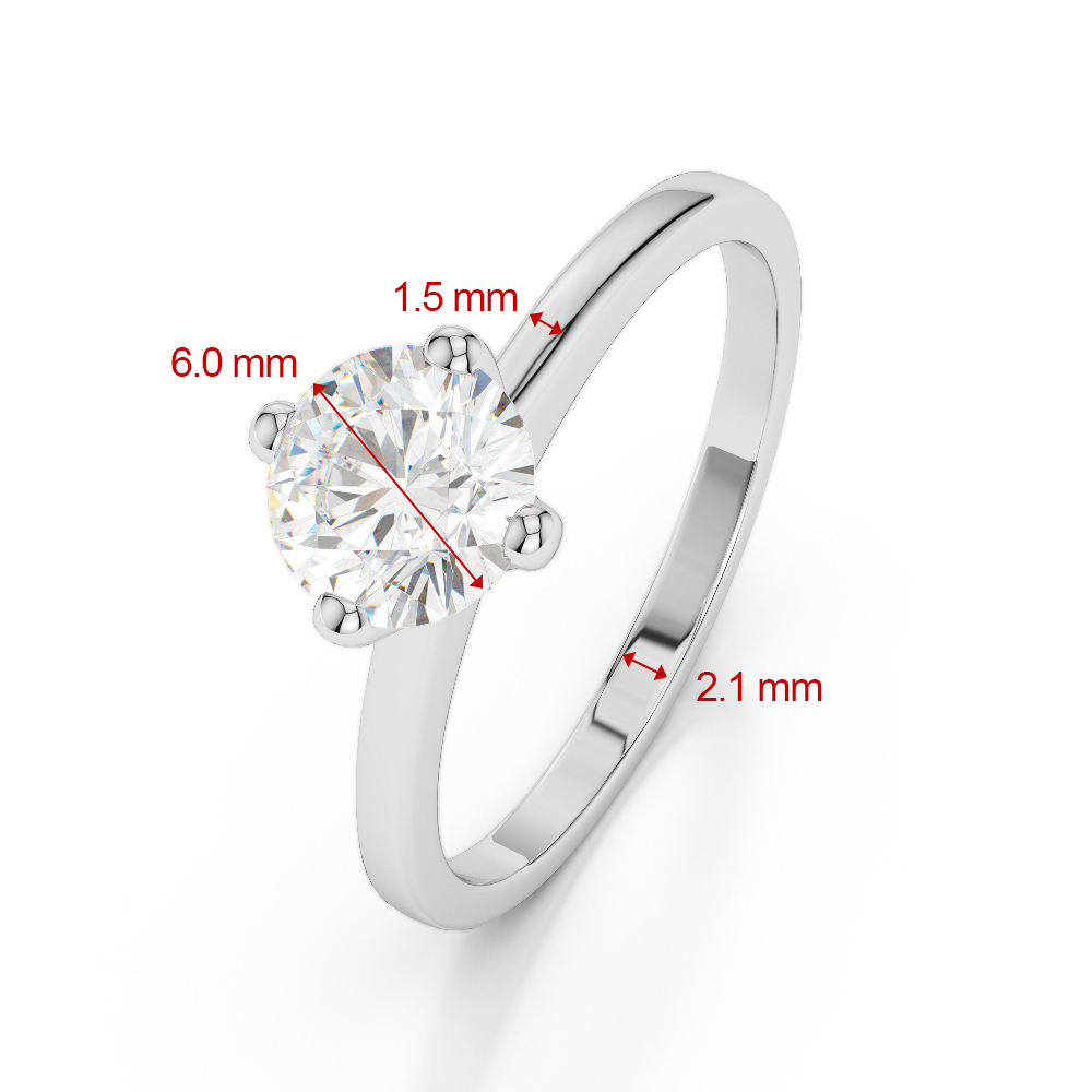 Gold / Platinum Round Cut Sapphire Engagement Ring AGDR-2028