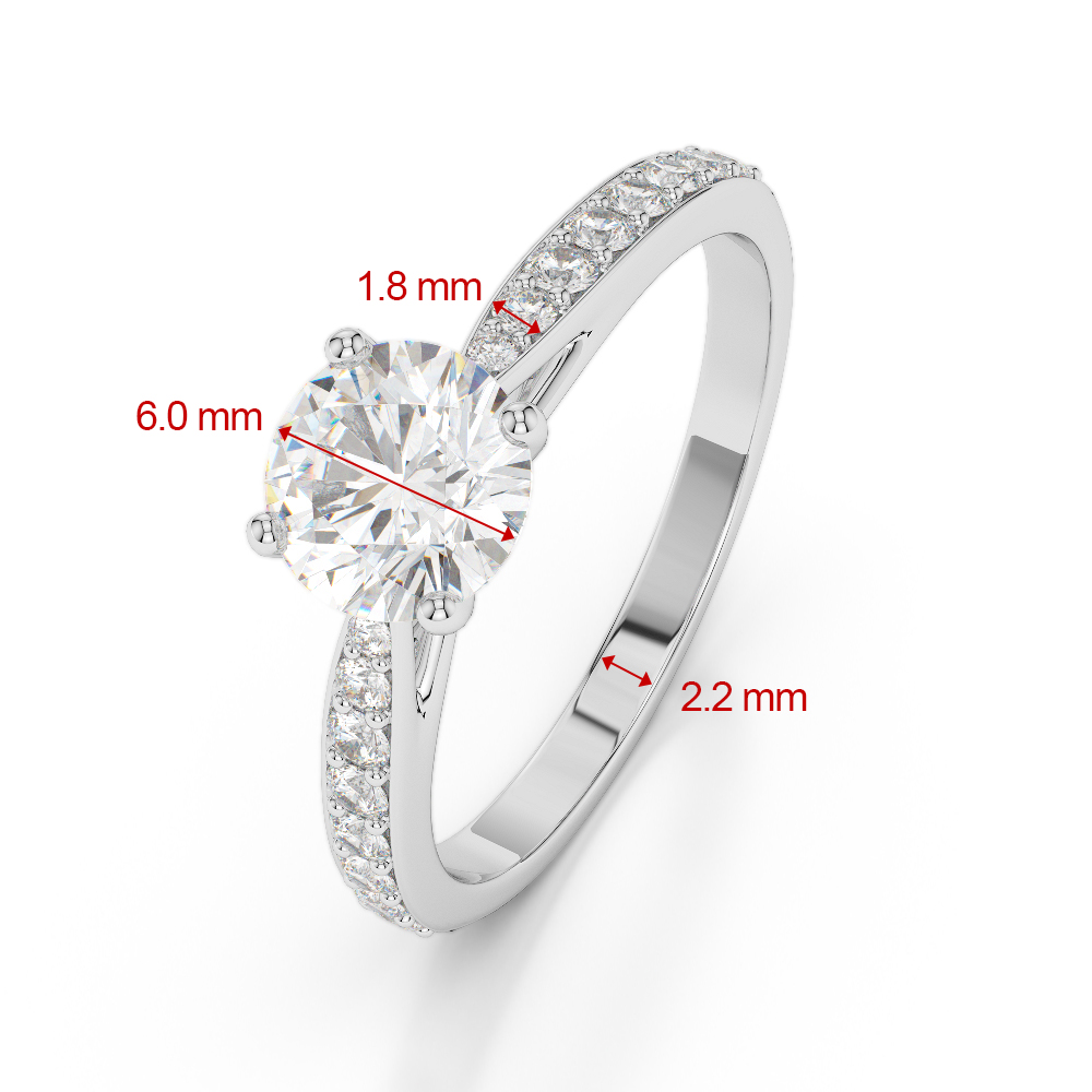 Gold / Platinum Round Cut Tanzanite and Diamond Engagement Ring AGDR-2032