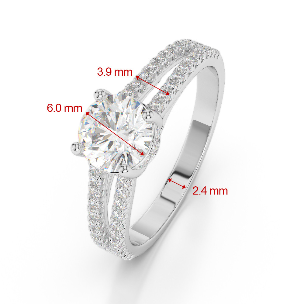 Gold / Platinum Round Cut Black Diamond with Diamond Engagement Ring AGDR-2036