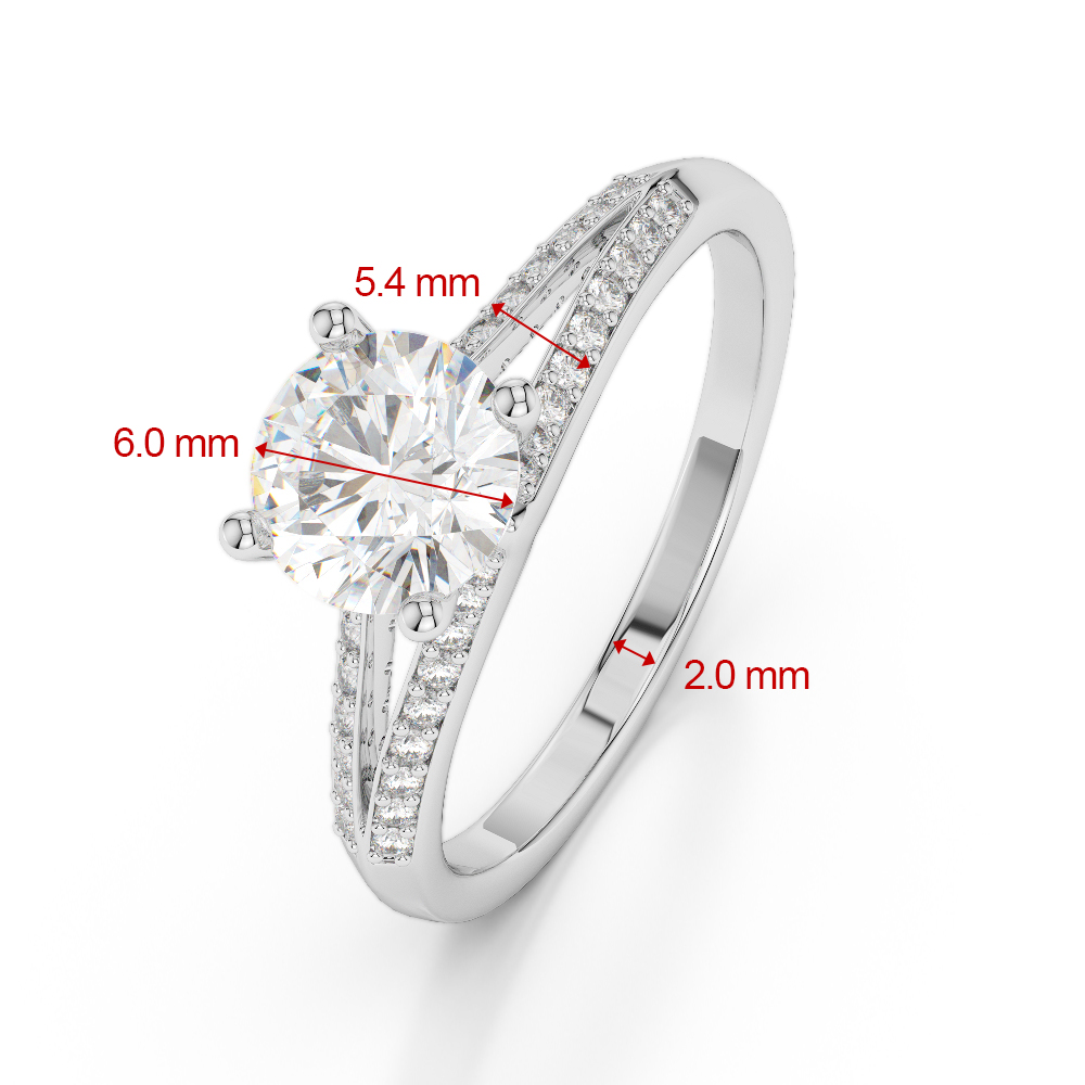 Gold / Platinum Round Cut Citrine and Diamond Engagement Ring AGDR-2038