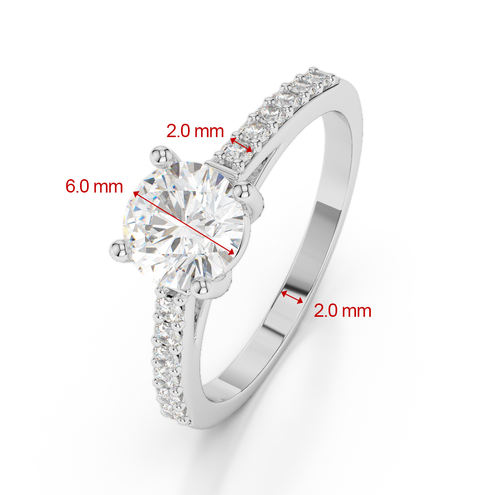 Gold / Platinum Round Cut Tanzanite and Diamond Engagement Ring AGDR-2042