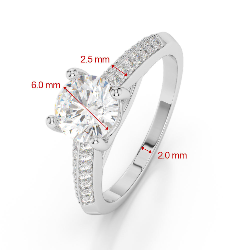 Gold / Platinum Round Cut Tanzanite and Diamond Engagement Ring AGDR-2044