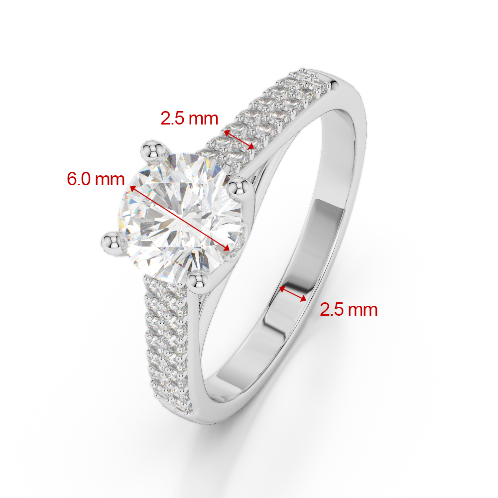 Gold / Platinum Round Cut Black Diamond with Diamond Engagement Ring AGDR-2046