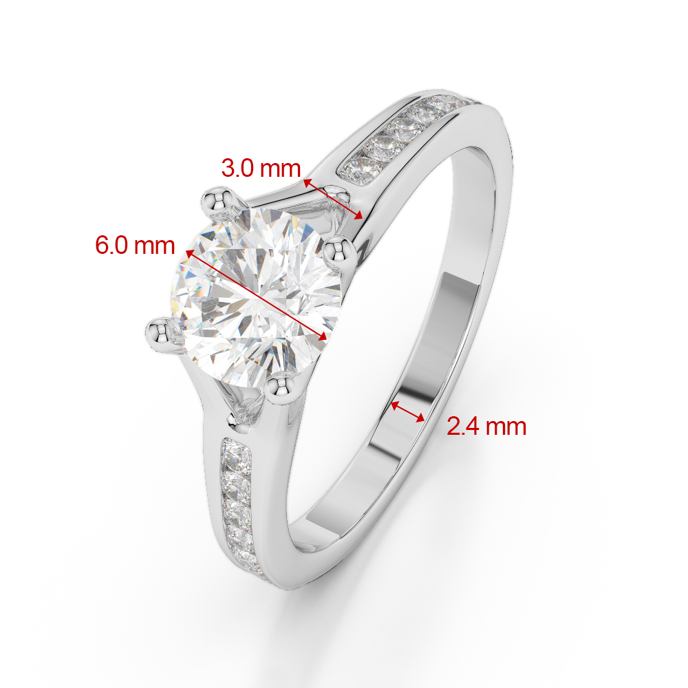 Gold / Platinum Round Cut Tanzanite and Diamond Engagement Ring AGDR-2048