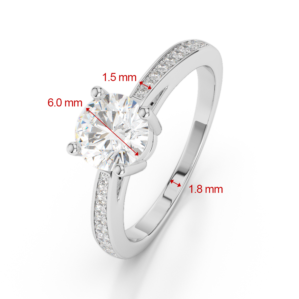 Gold / Platinum Round Cut Tanzanite and Diamond Engagement Ring AGDR-2052