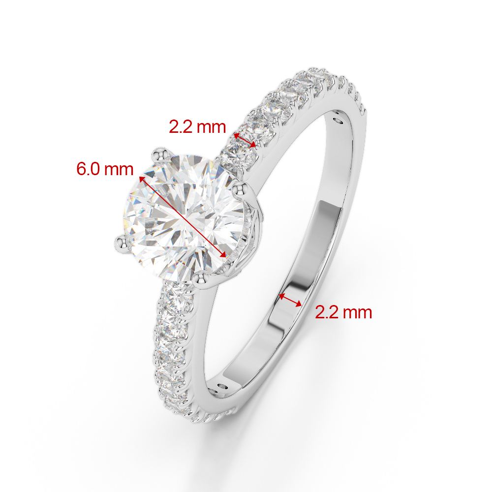 Gold / Platinum Round Cut Tanzanite and Diamond Engagement Ring AGDR-2056