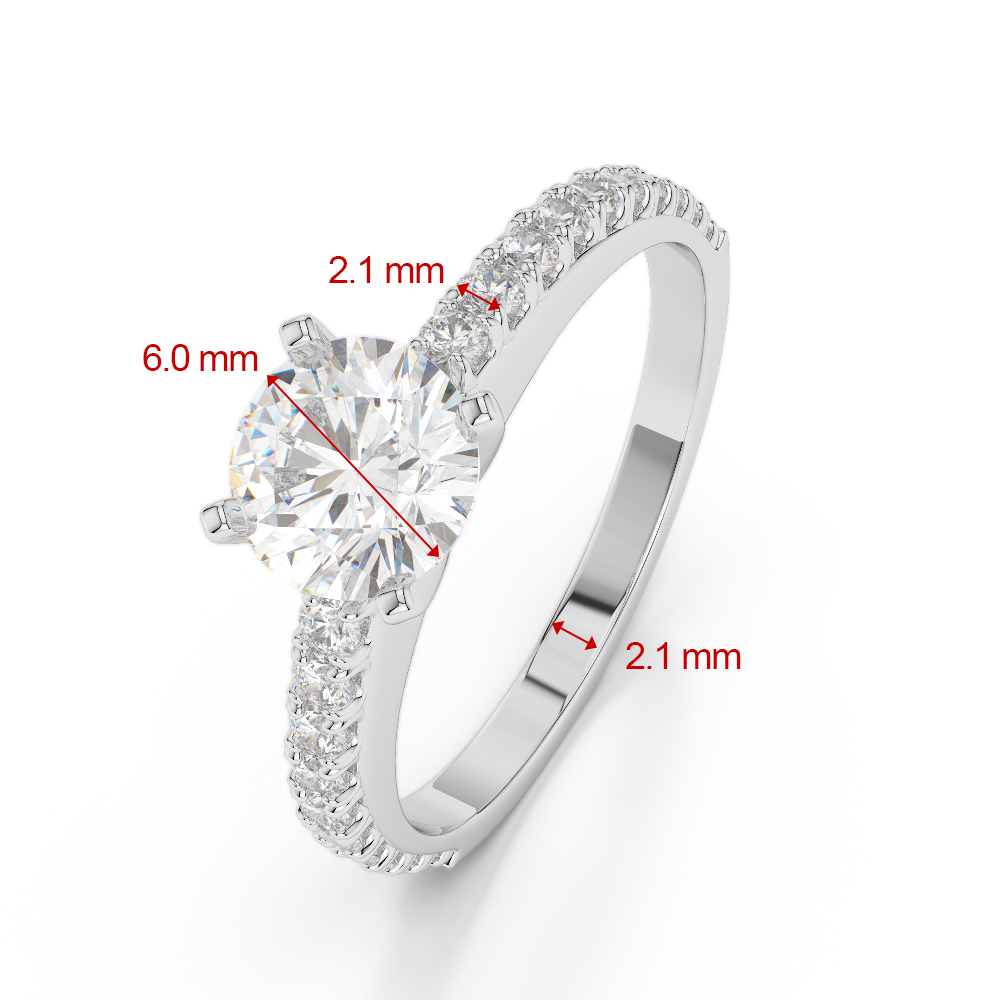 Gold / Platinum Round Cut Tanzanite and Diamond Engagement Ring AGDR-2058