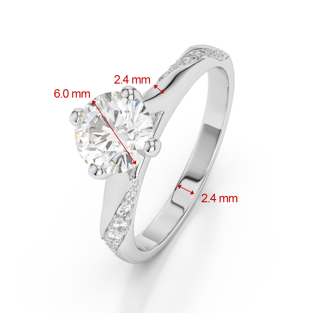Gold / Platinum Round Cut Tanzanite and Diamond Engagement Ring AGDR-2060