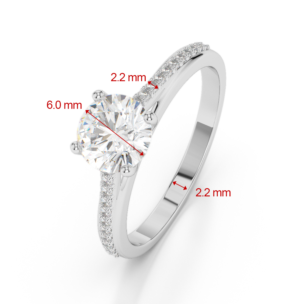 Gold / Platinum Round Cut Black Diamond with Diamond Engagement Ring AGDR-2062