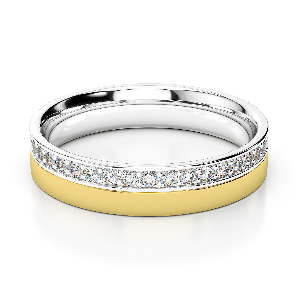 White & Yellow Gold Mens Fusion Diamond Wedding Ring AGDR-1287