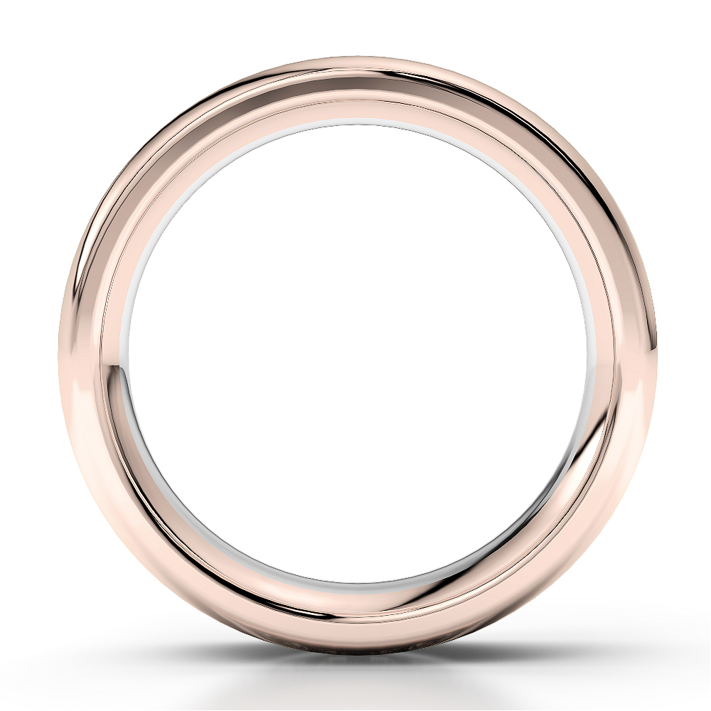 White & Rose Gold Mens Fusion Diamond Wedding Ring AGDR-1288