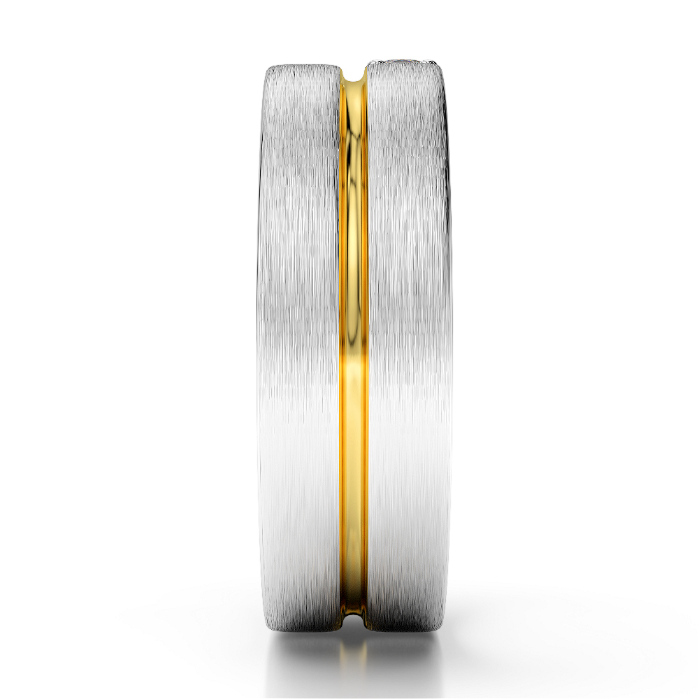 White & Yellow Gold Mens Fusion Diamond Wedding Ring AGDR-1331