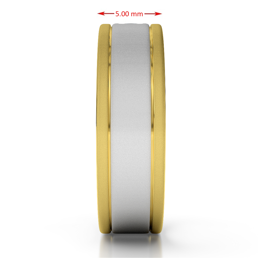 White & Yellow Gold Mens Fusion Diamond Wedding Ring AGDR-1332