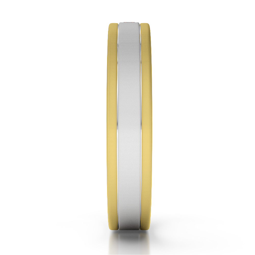 White & Yellow Gold Mens Fusion Diamond Wedding Ring AGDR-1334
