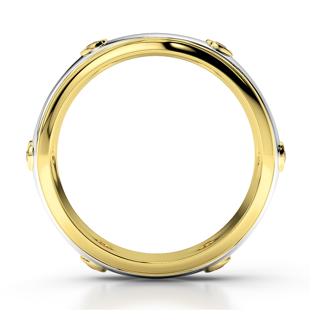 White & Yellow Gold Mens Fusion Diamond Wedding Ring AGDR-1336