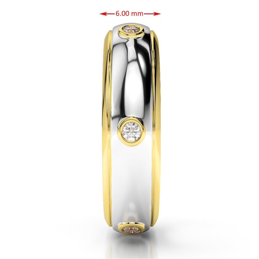 White & Yellow Gold Mens Fusion Diamond Wedding Ring AGDR-1336
