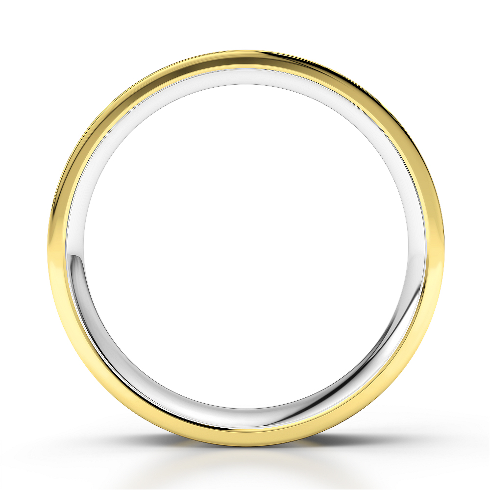 White & Yellow Gold Mens Fusion Diamond Wedding Ring AGDR-1339