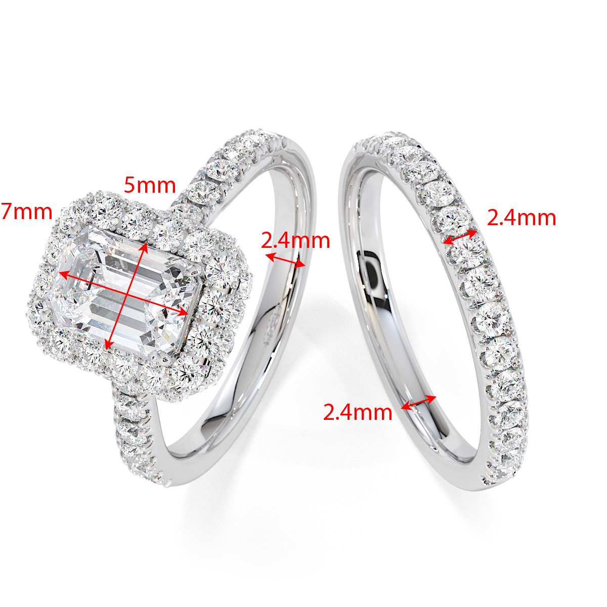 Gold / Platinum Ruby and Diamond Engagement Ring RZ3410