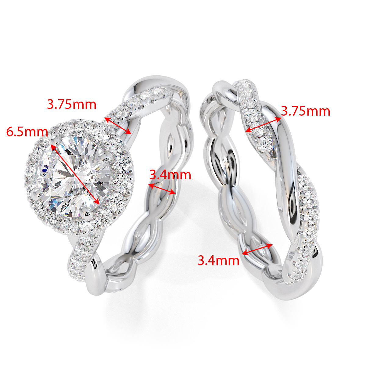 Gold / Platinum Yellow Sapphire and Diamond Engagement Ring RZ3453