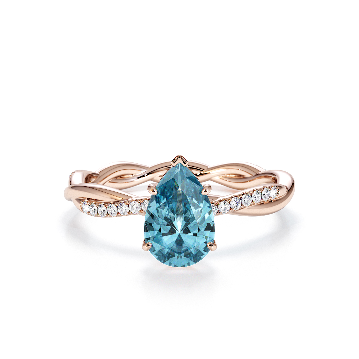Gold / Platinum Aquamarine and Diamond Engagement Ring RZ3390