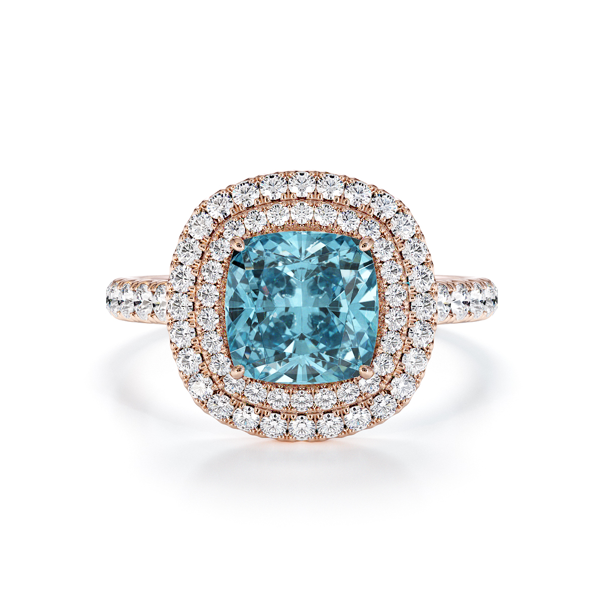 Gold / Platinum Aquamarine and Diamond Engagement Ring RZ3405