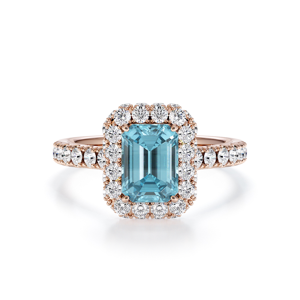 Gold / Platinum Aquamarine and Diamond Engagement Ring RZ3410