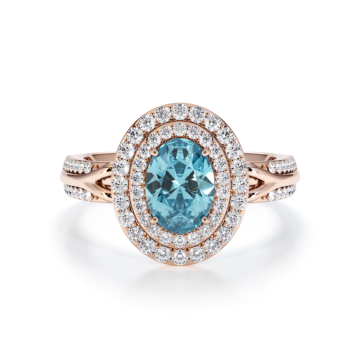 Gold / Platinum Aquamarine and Diamond Engagement Ring RZ3428