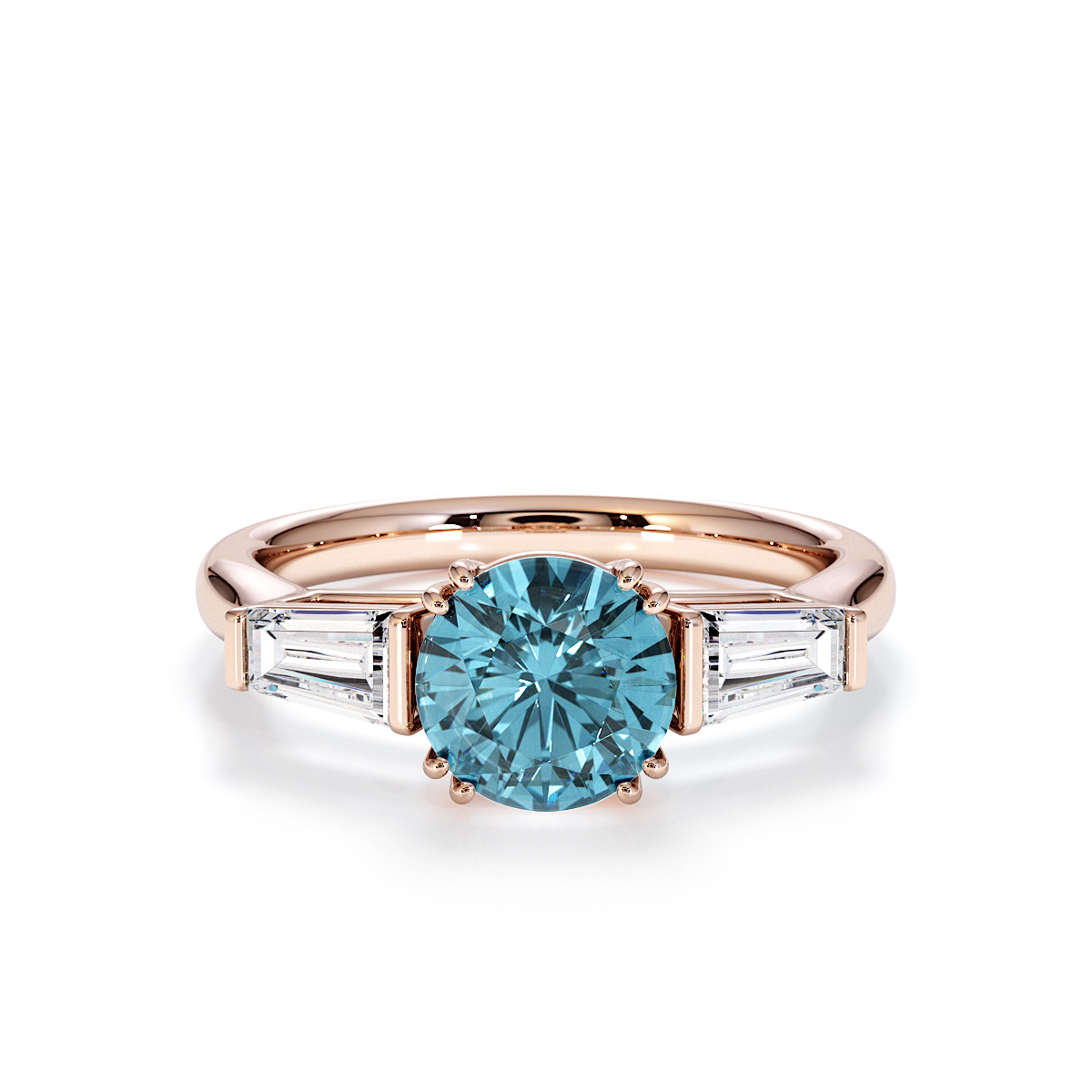 Gold / Platinum Aquamarine and Diamond Engagement Ring RZ3434