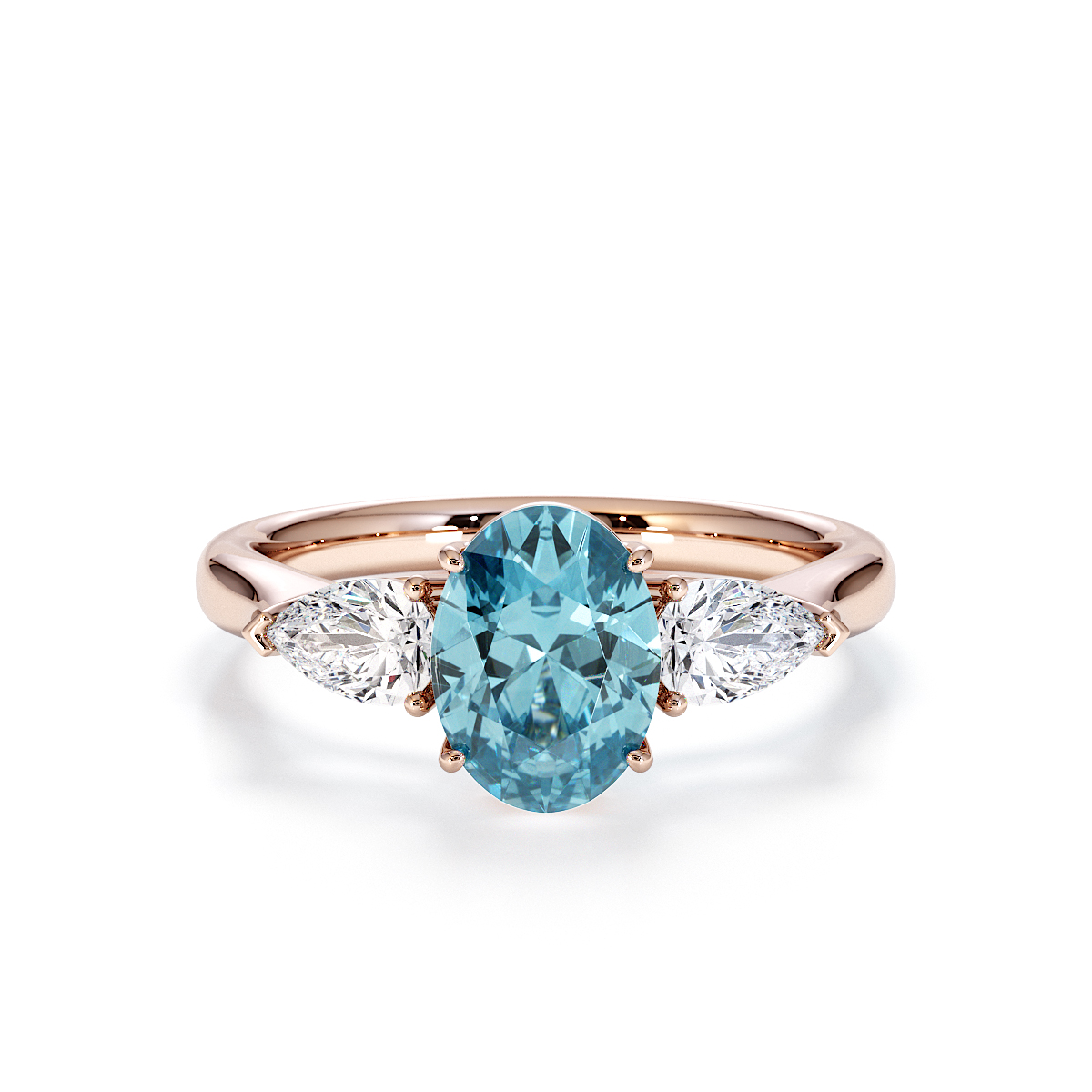 Gold / Platinum Aquamarine and Diamond Engagement Ring RZ3435