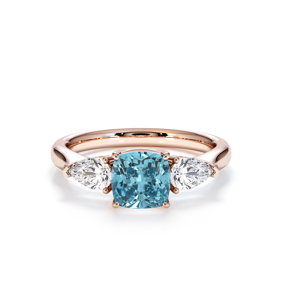 Gold / Platinum Aquamarine and Diamond Engagement Ring RZ3441