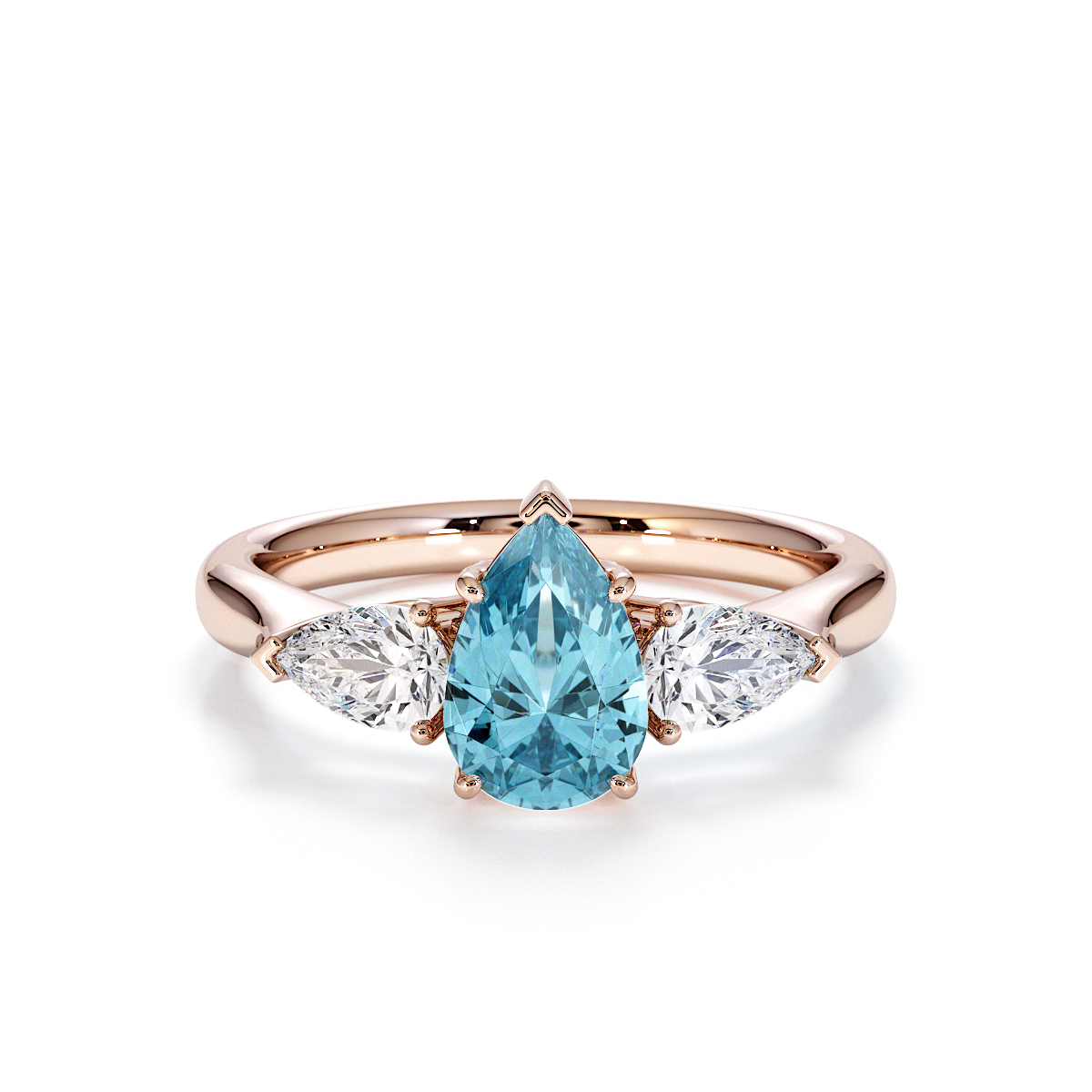 Gold / Platinum Aquamarine and Diamond Engagement Ring RZ3447