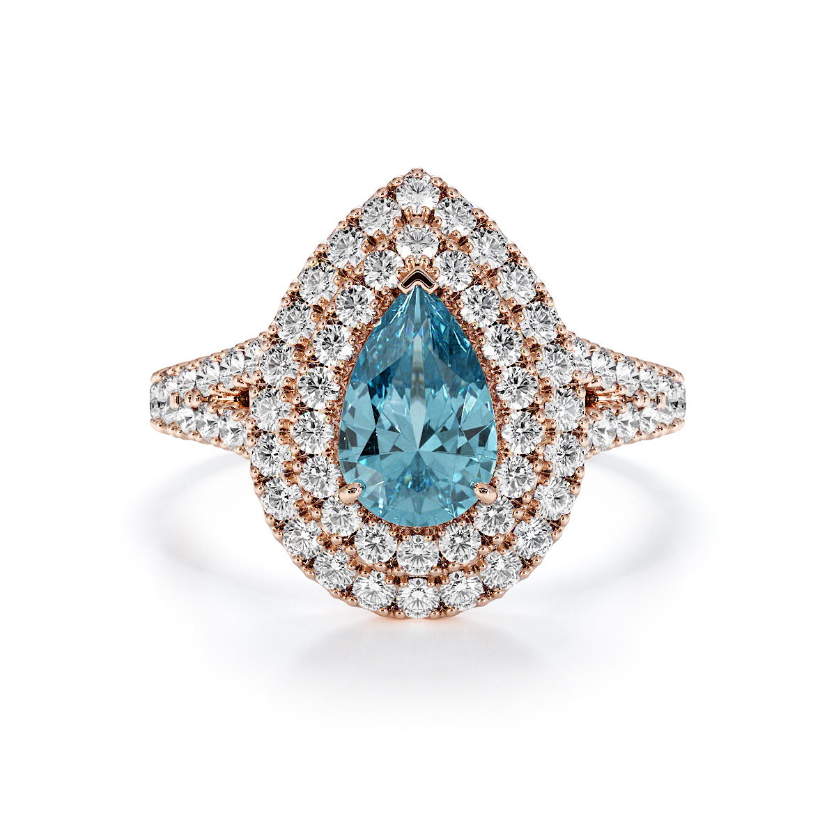 Gold / Platinum Aquamarine and Diamond Engagement Ring RZ3473