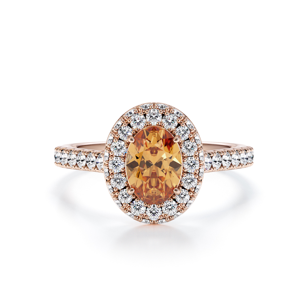 Gold / Platinum Citrine and Diamond Engagement Ring RZ3421