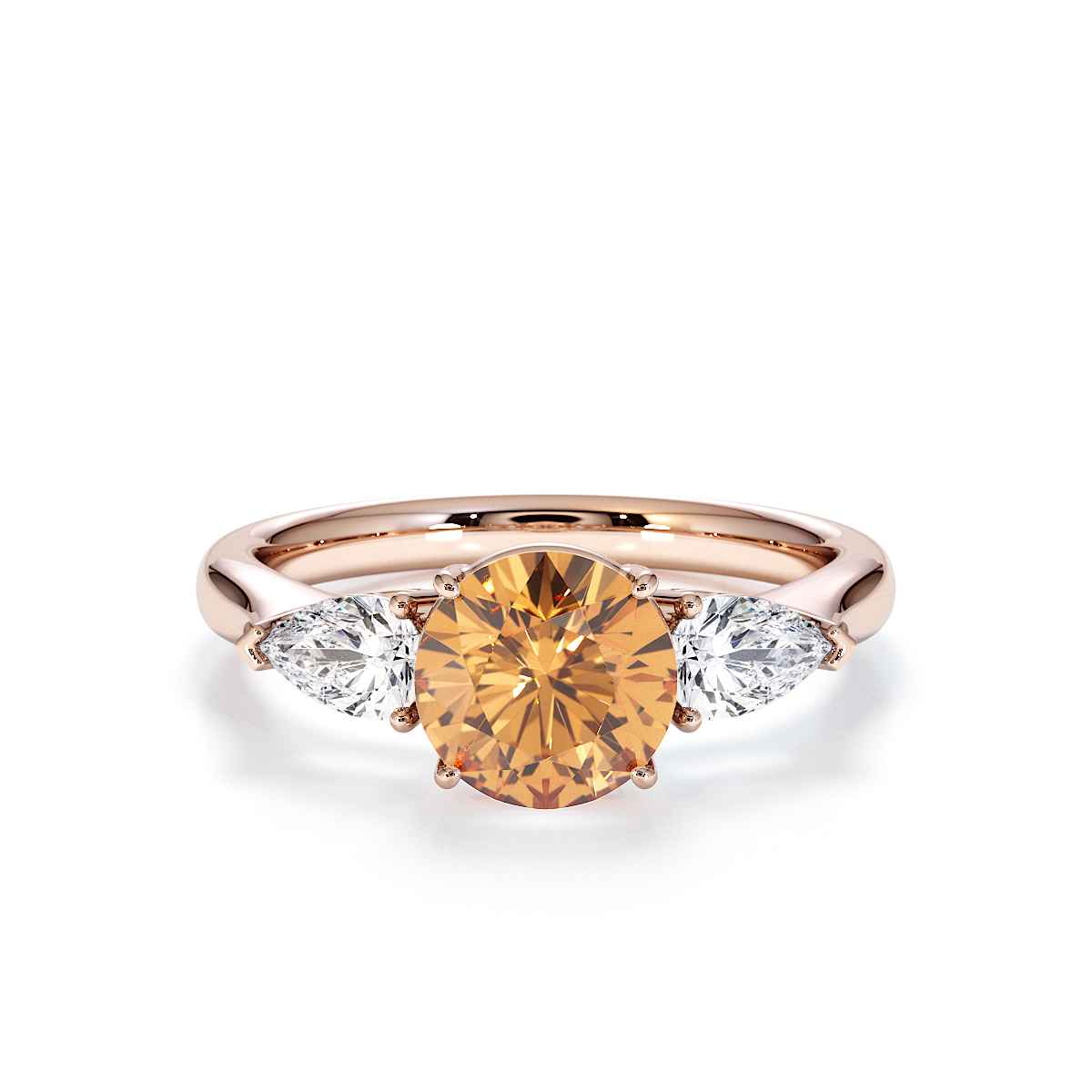 Gold / Platinum Citrine and Diamond Engagement Ring RZ3432
