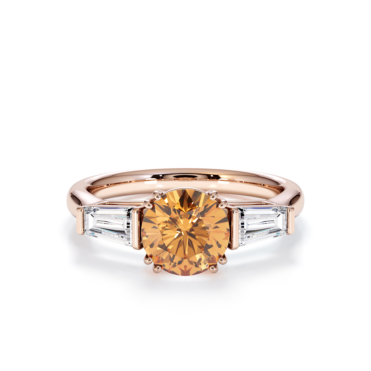 Gold / Platinum Citrine and Diamond Engagement Ring RZ3434