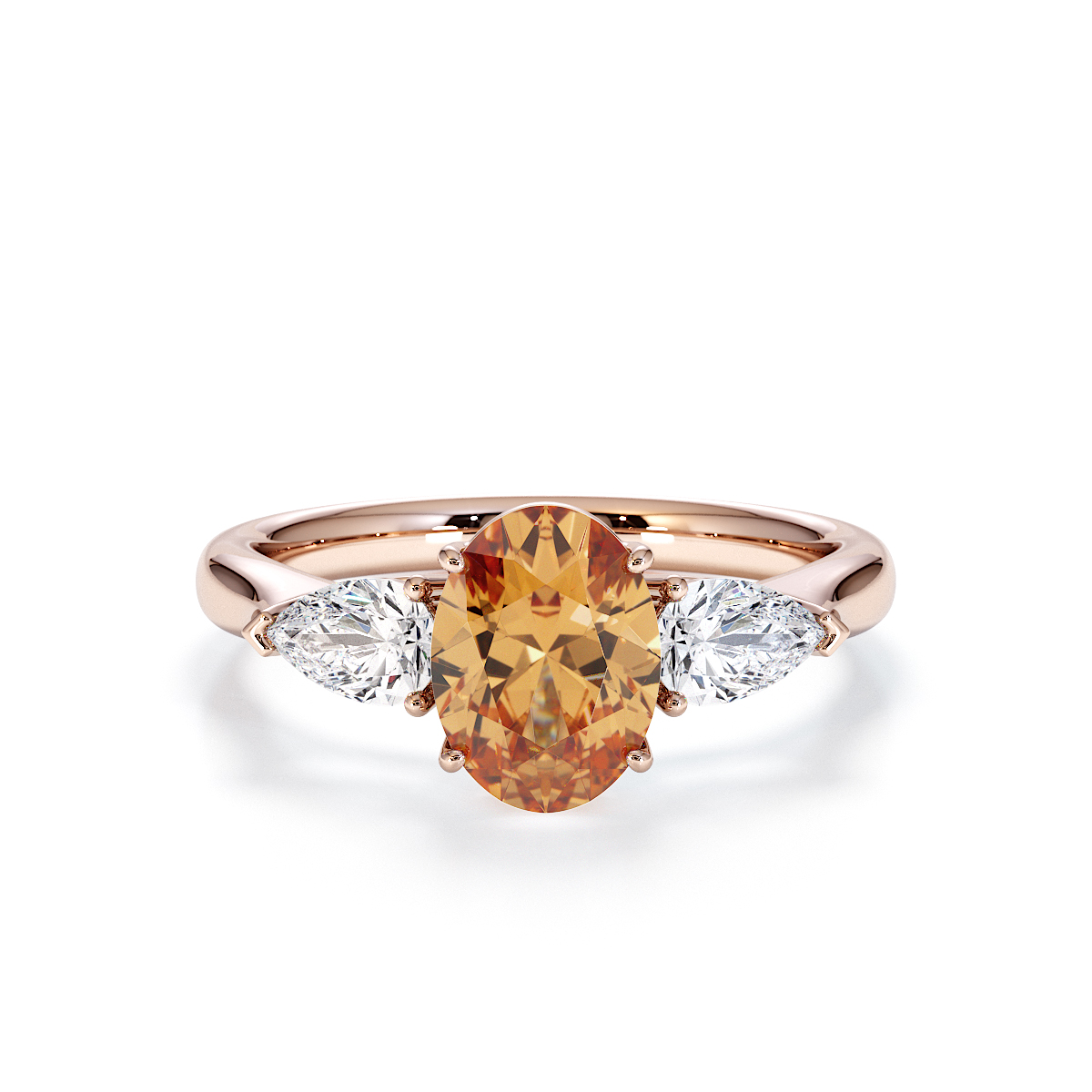 Gold / Platinum Citrine and Diamond Engagement Ring RZ3435