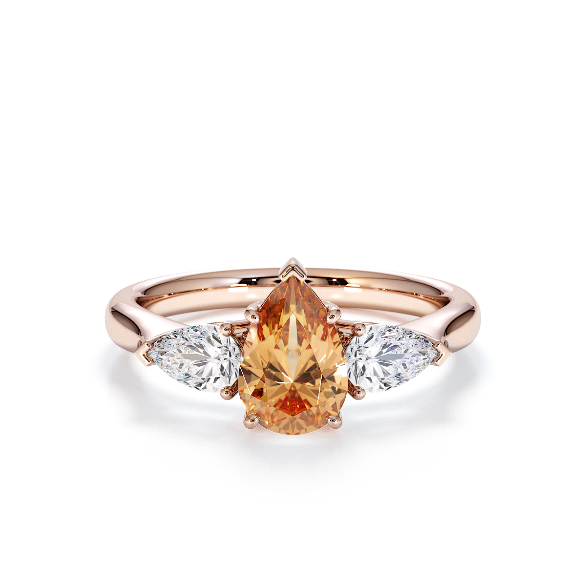 Gold / Platinum Citrine and Diamond Engagement Ring RZ3447