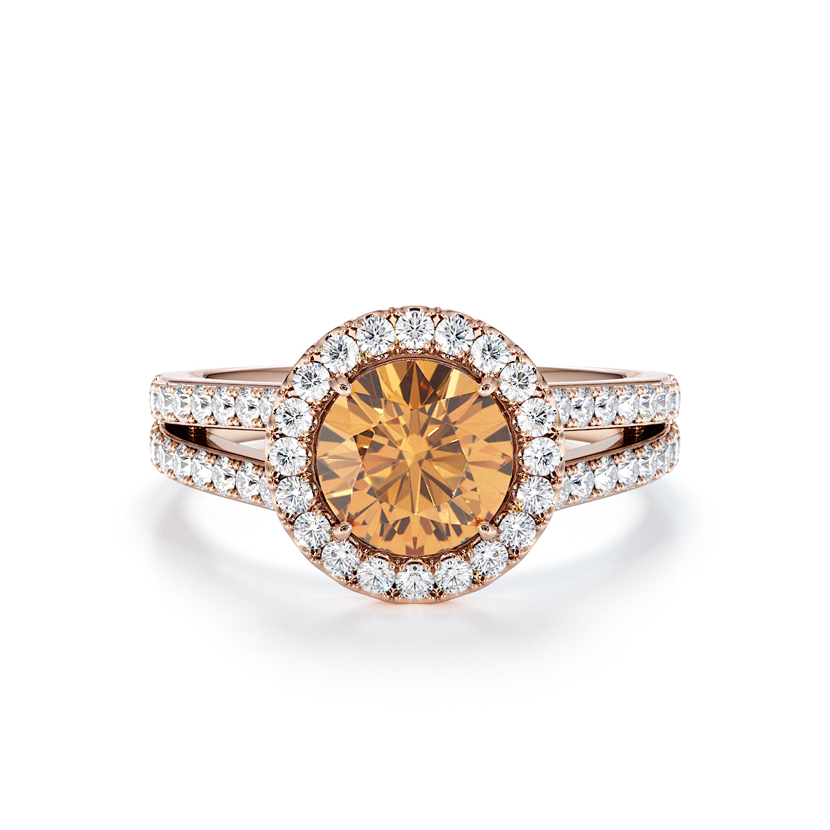 Gold / Platinum Citrine and Diamond Engagement Ring RZ3460