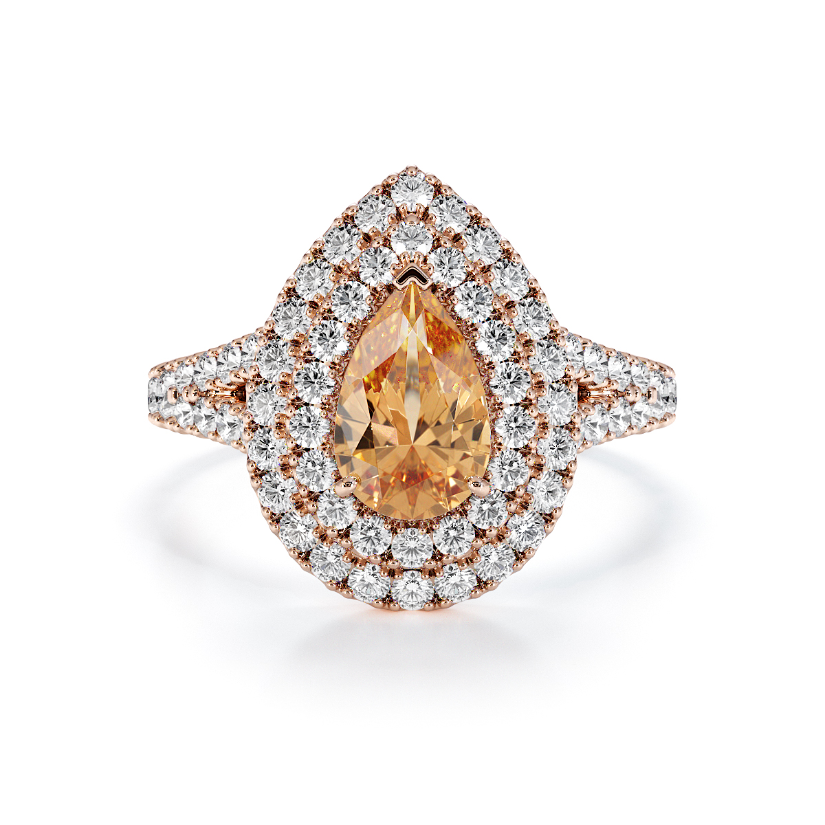 Gold / Platinum Citrine and Diamond Engagement Ring RZ3473