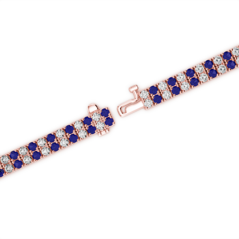 Gold / Platinum Round Cut Sapphire and Diamond Bracelet AGBRL-1031