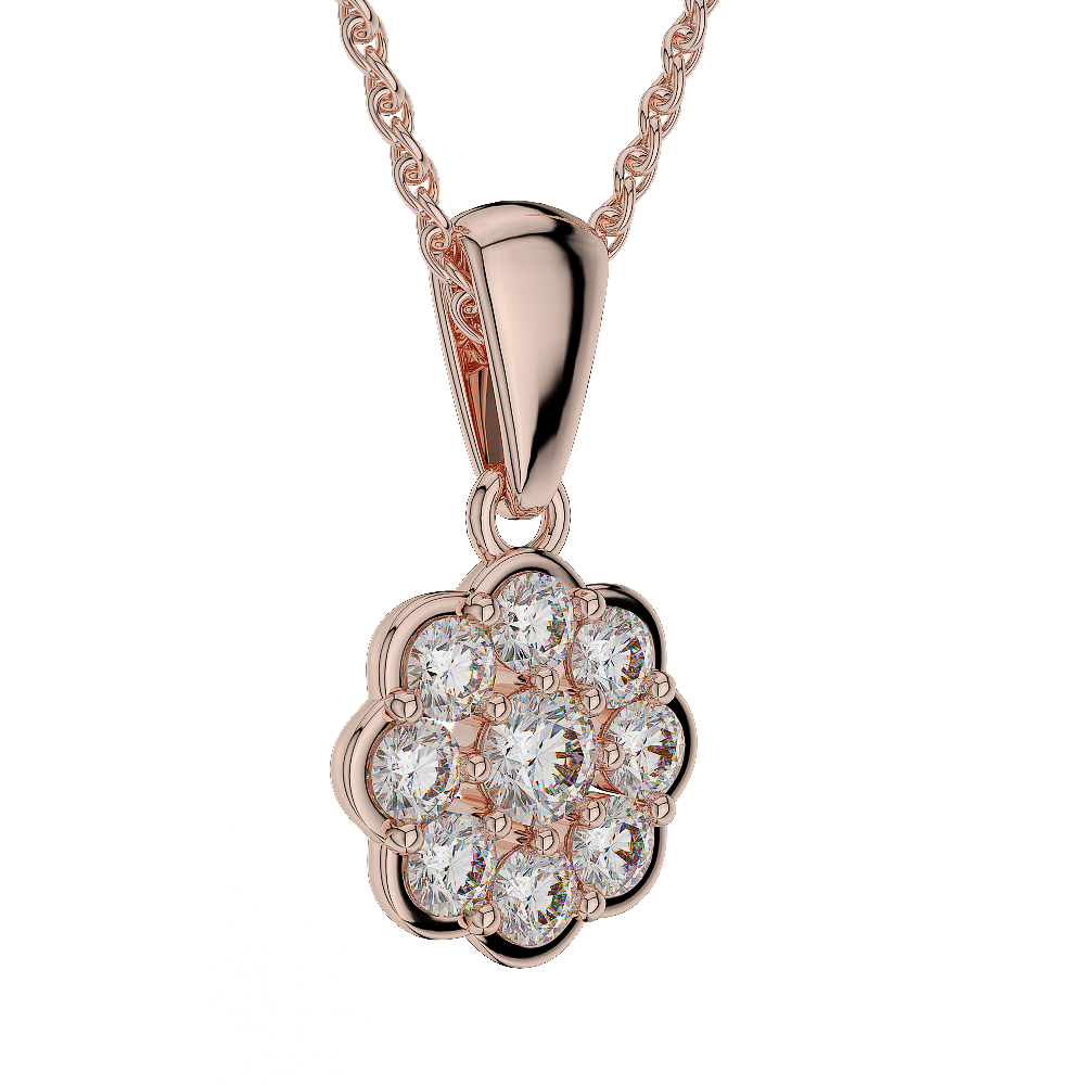 Gold / Platinum Diamond Cluster Necklace AGDNC-1022