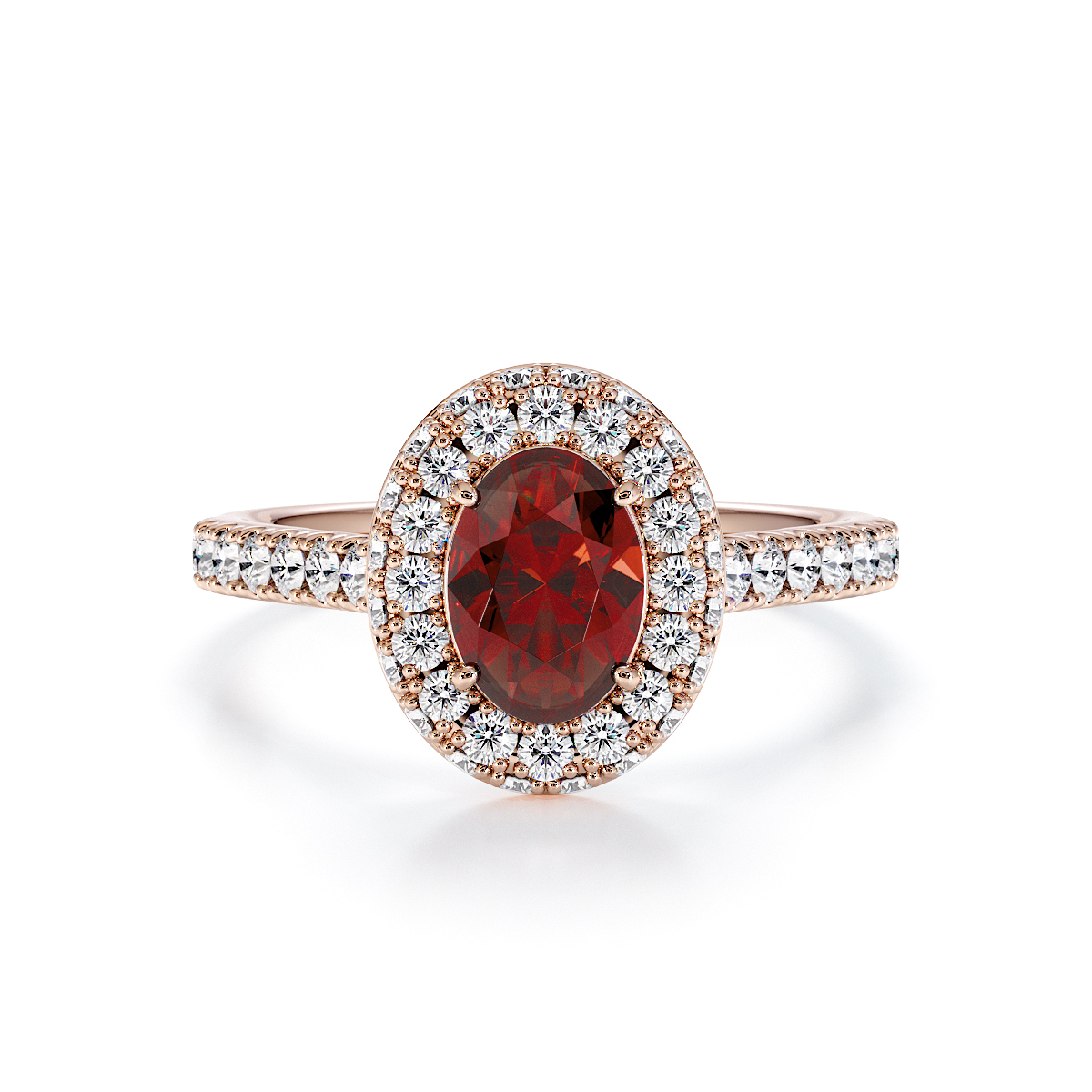 Gold / Platinum Garnet and Diamond Engagement Ring RZ3421