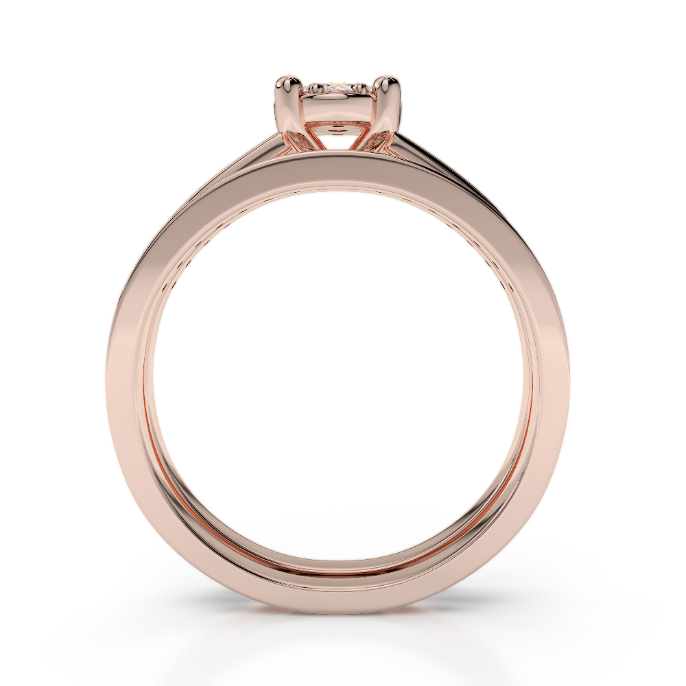 Gold / Platinum Round cut Peridot and Diamond Bridal Set Ring AGDR-1052