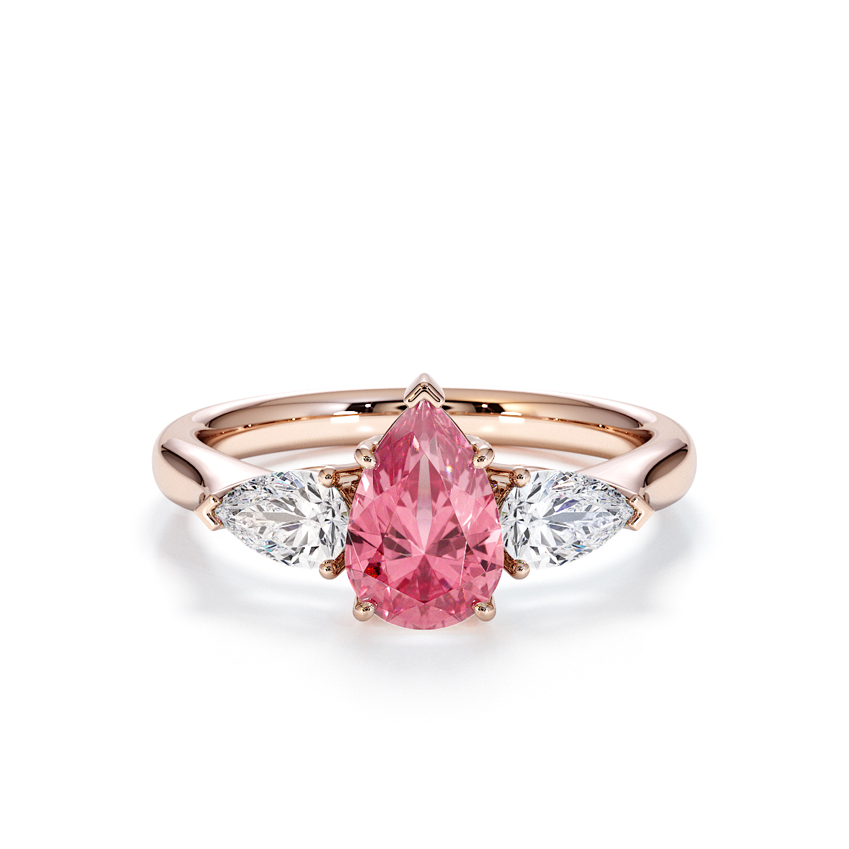 Gold / Platinum Pink Tourmaline and Diamond Engagement Ring RZ3447