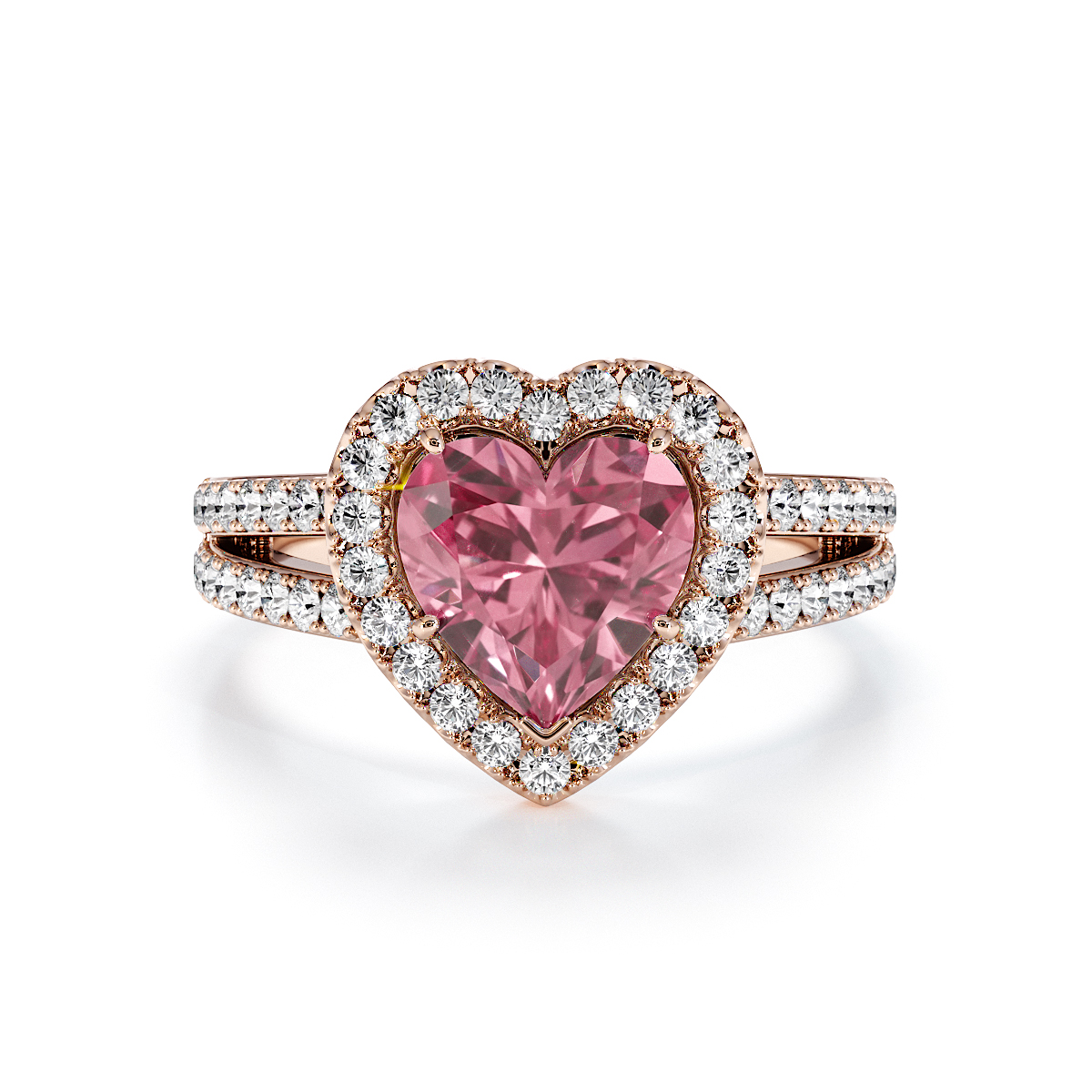 Gold / Platinum Pink Tourmaline and Diamond Engagement Ring RZ3467