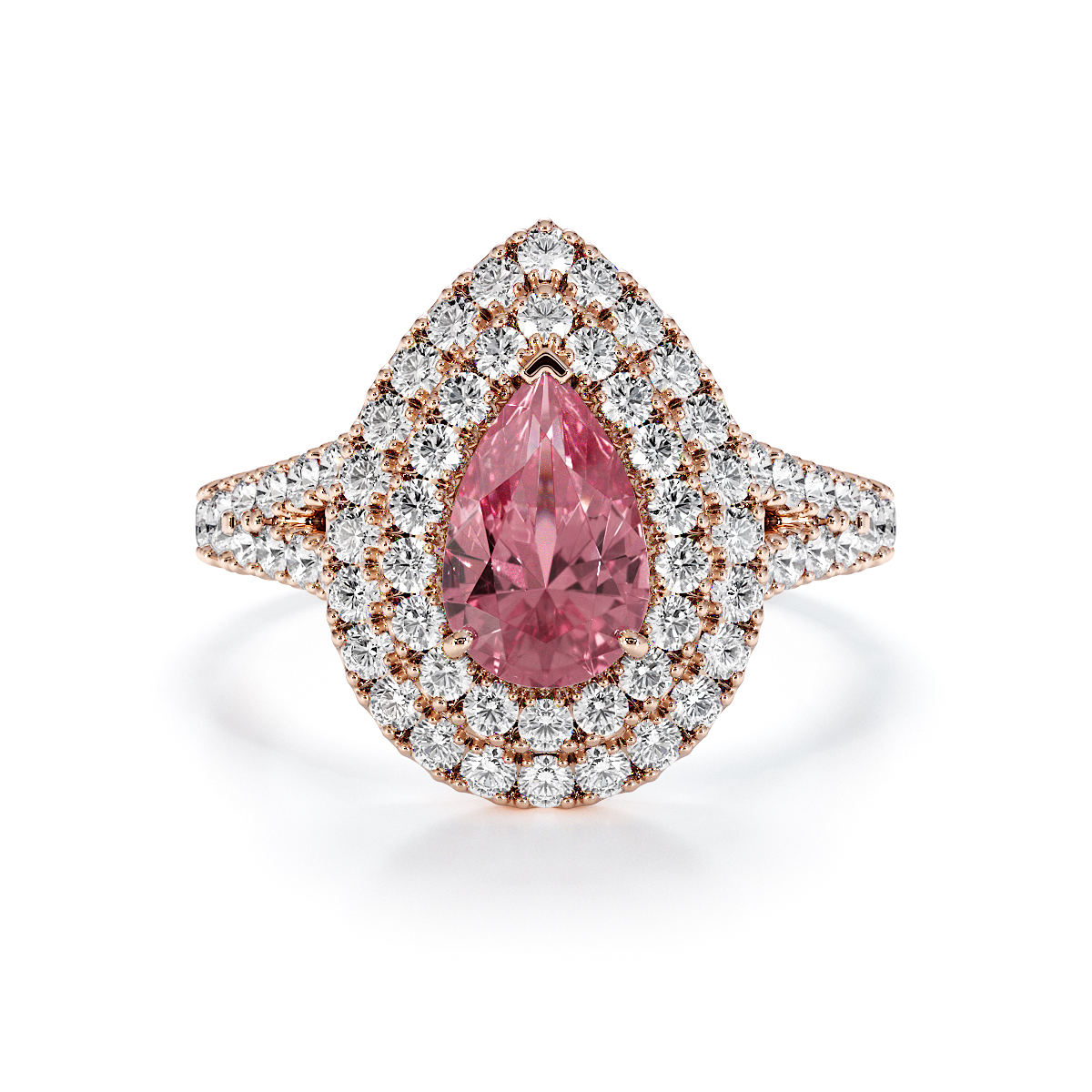 Gold / Platinum Pink Tourmaline and Diamond Engagement Ring RZ3473