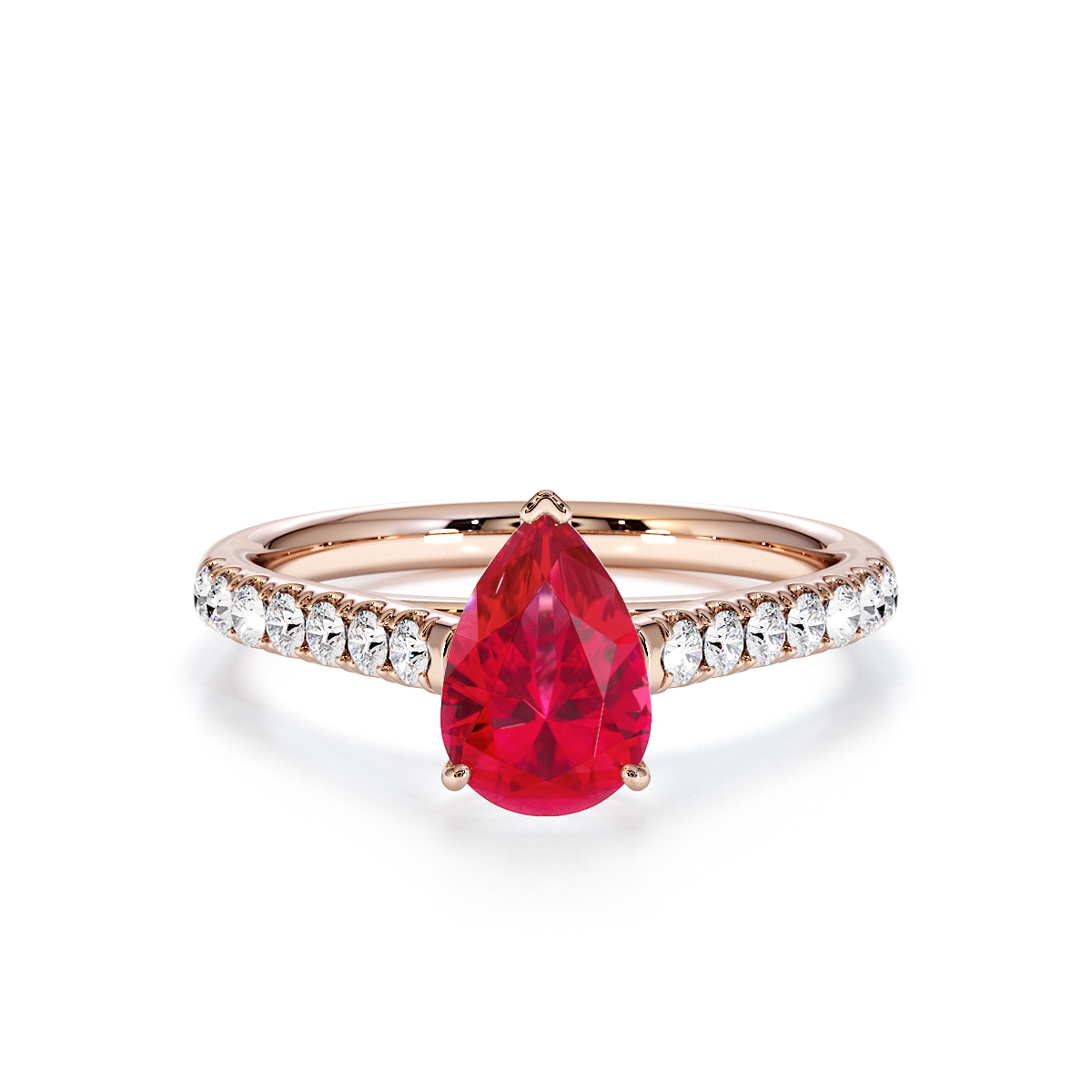 Gold / Platinum Ruby and Diamond Engagement Ring RZ3355