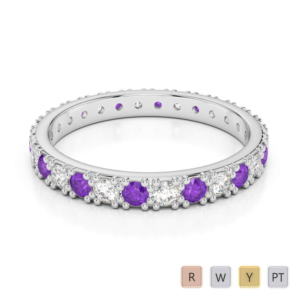 Amethyst eternity sales ring yellow gold